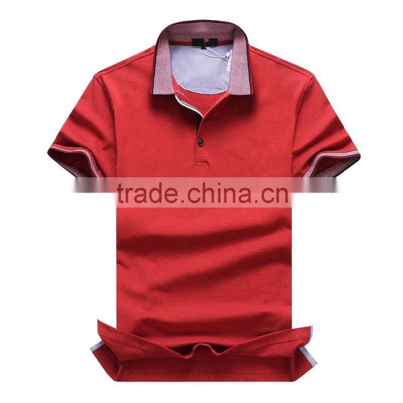2016 Casual Solid Slim Fit Cotton Polo Shirts Short Sleeve for Business Men