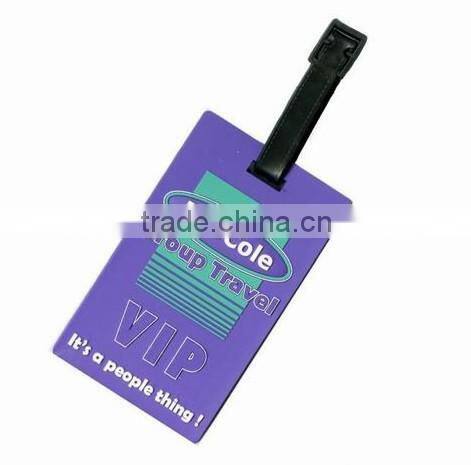 2015 Customized Design Soft Pvc Luggage Tag Rubber Loop