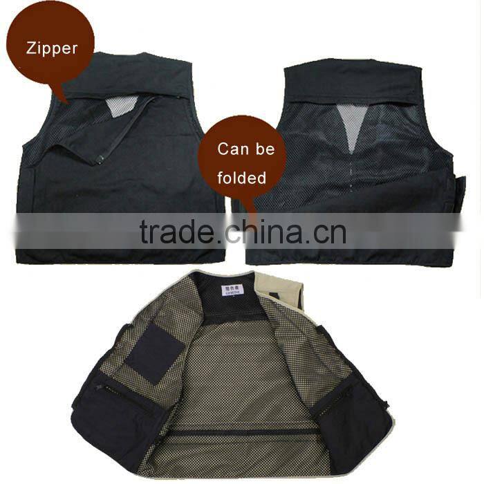 OEM Highest quality Multi Pocket sleeveless photographer vest jacket