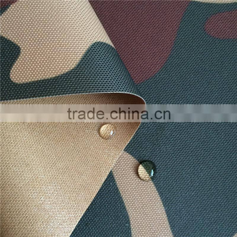 Outdoor Waterproof Bag Fabric 600D Camouflage Polyester Oxford Fabric bonded TPU film with PU coated
