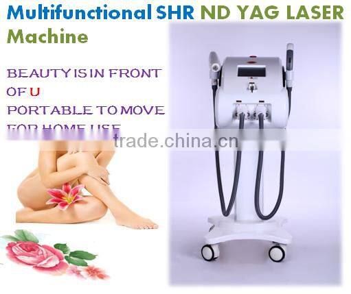 2016 portable ipl shr super hair removal machine ND YAG Laser tattoo removal multifunctional for home use