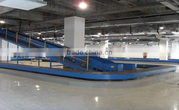 Airport baggage turntable carousel conveyor system