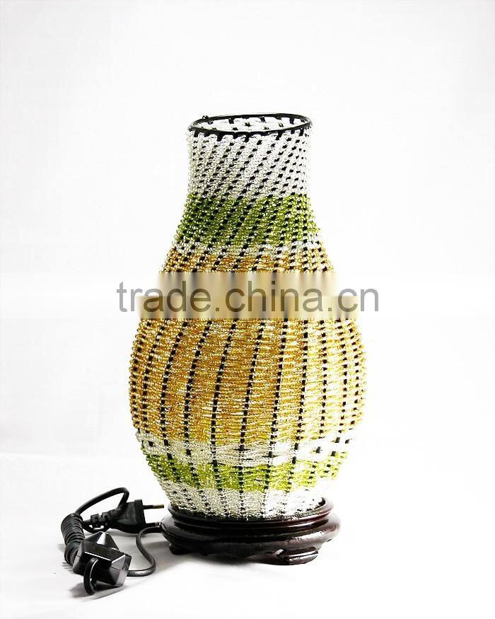 Bead twisted lamp, bamboo lamp included electric wire, socket and light bulb