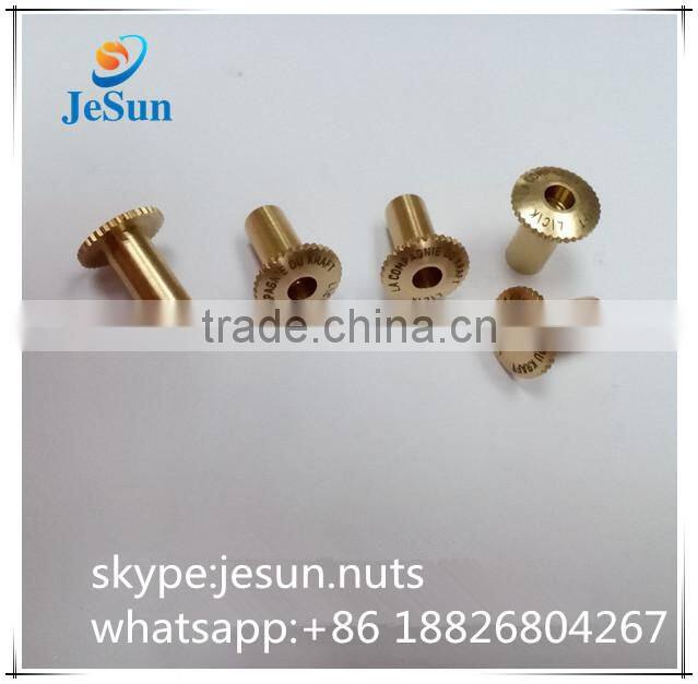 China supplier hardware manufacturing brass male and female screw with Logo