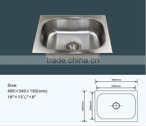 Under counter used commercial stainless steel kitchen sink