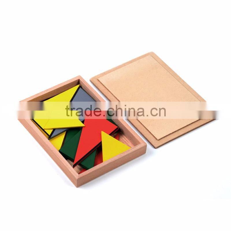Wooden toy Montessori set Constructive Triangles With 5 Boxes