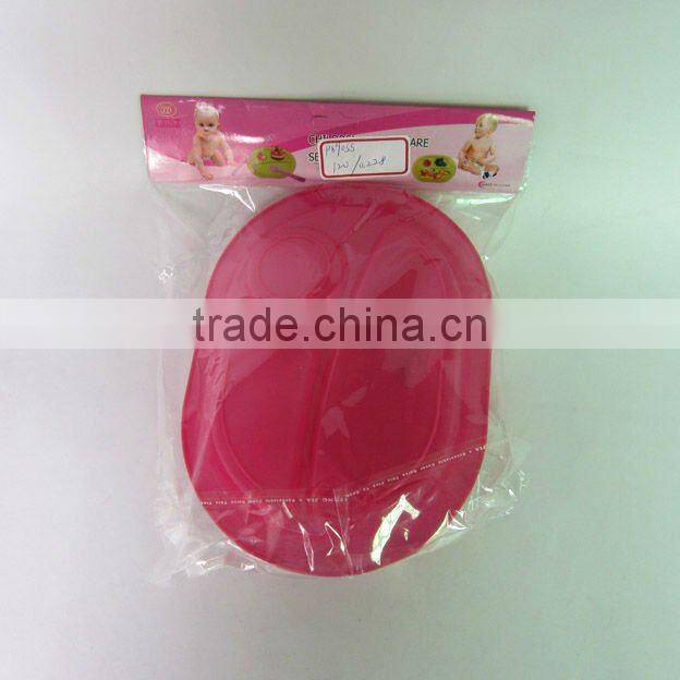 4pcs plastic oval plate picnic tableware set