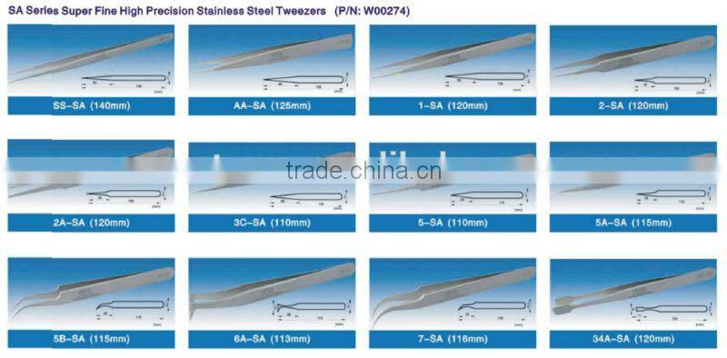 Eyelash extension tweezers,Vetus AA-SA Stainless Steel Tweezers