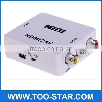 Portable White HDMI to AV Converter