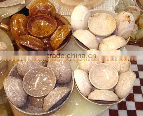 TEAKWOOD BLACK ZEBRA MARBLE BOWLS