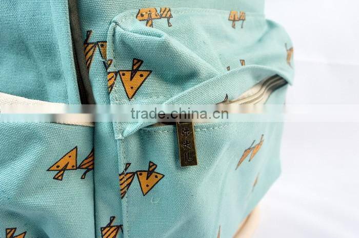 Little Tree Printting Canvas Water Resistant Backpack Cute for Girls