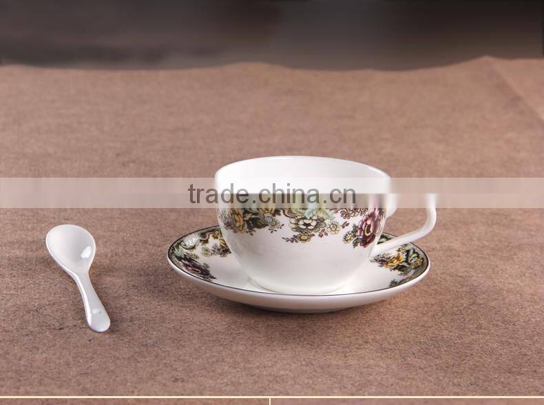 Haonai high quality hot sale bone china coffee cup saucer