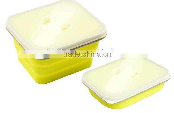 food grade BPA free collapsible silicone lunch box/silicone container/silicone food storage/silicone container