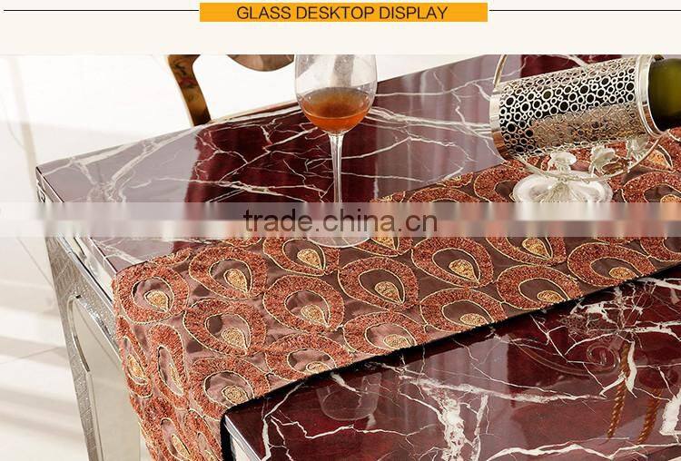 TH372 New Design Red Marble Modern Dining tabel