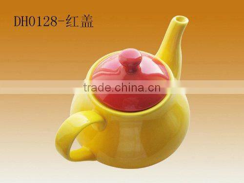 Factory direct wholesale 750 ml china yellow teapot with filter
