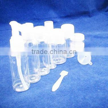 9pcs cheap travel bottle set transparent plastic travel bottle set travel bottle kit