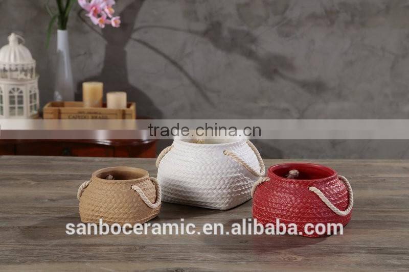 2016 newest Funny bag shaped stoneware type for garden decoration flower pot/flower plants