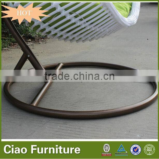 Fabric cushion rattan recliner patio swings