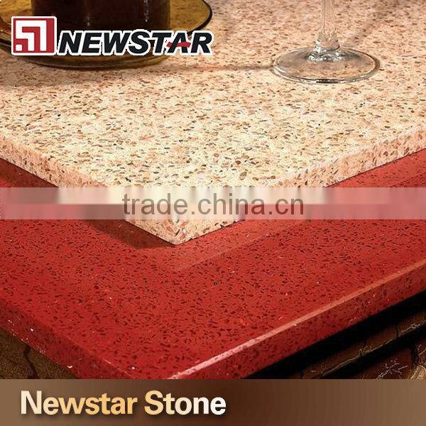 Crystal red sparkle quartz floor tiles
