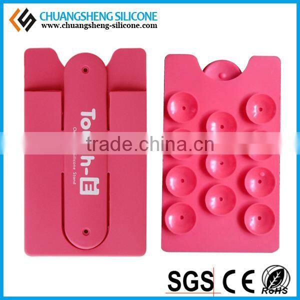 Candy color eco-friendly silicone phone holder, multifunctional card case phone keeper, mobile phone sticker