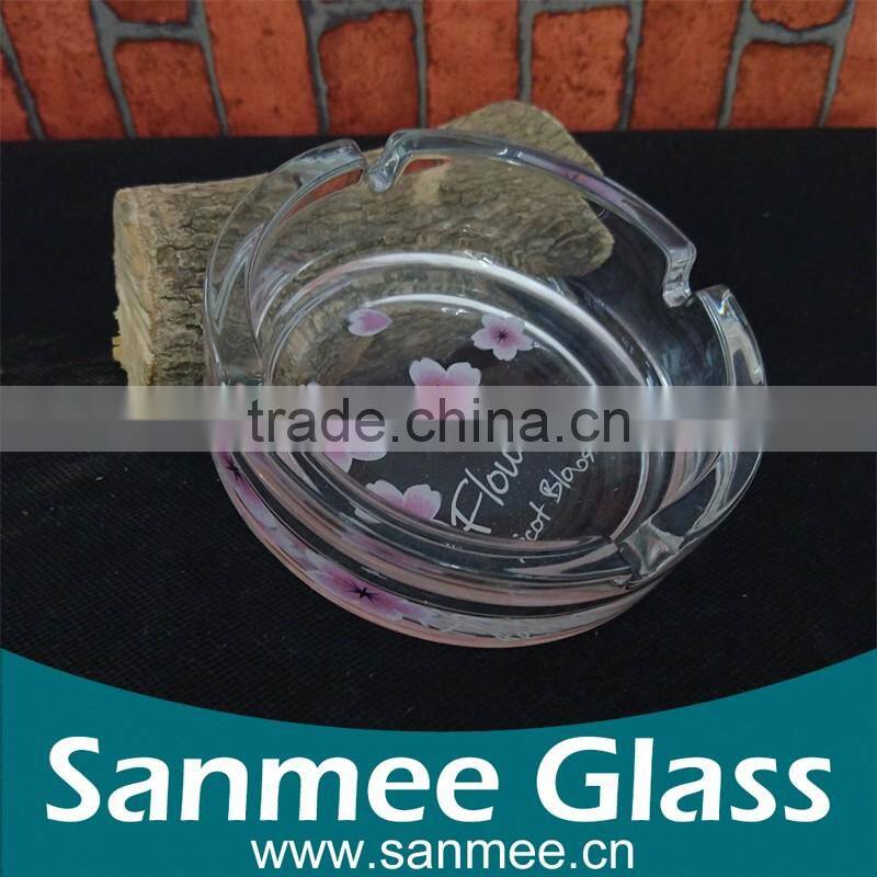 Wholesale Custom Portable Glass Ashtray with Decal