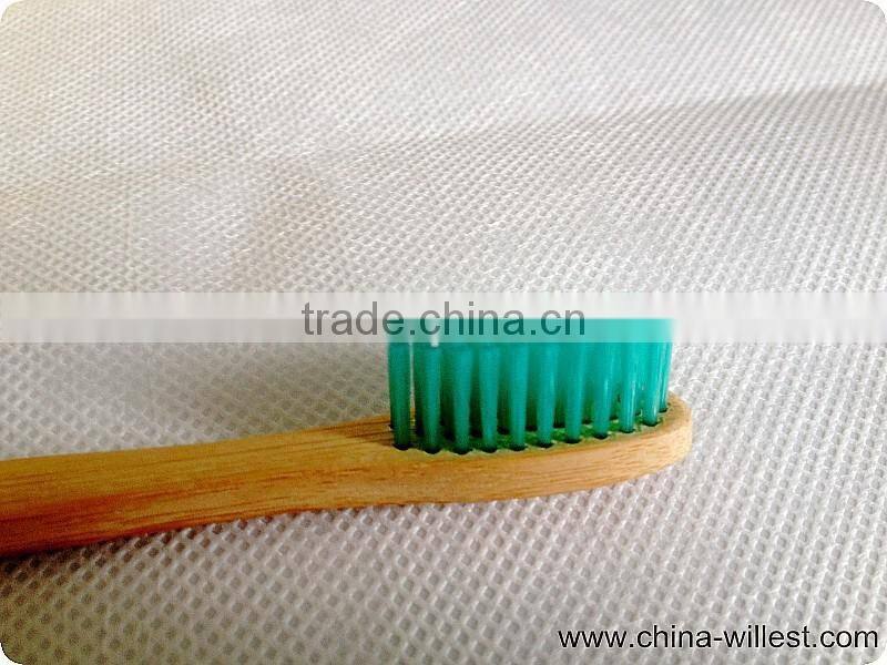colorful soft bristle bammboo tooth brush, toothbrush with bamboo handle
