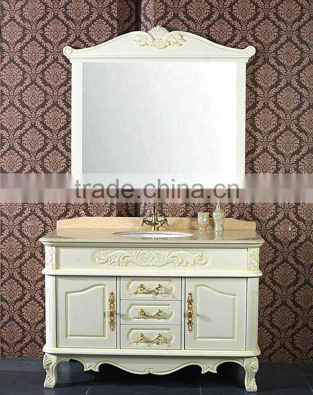 Bisini French Style Mirror Cabinets,White Color Vanities For Bathroom,Vintage Wood Bathroom Furniture Cabinets(BF08-4075)