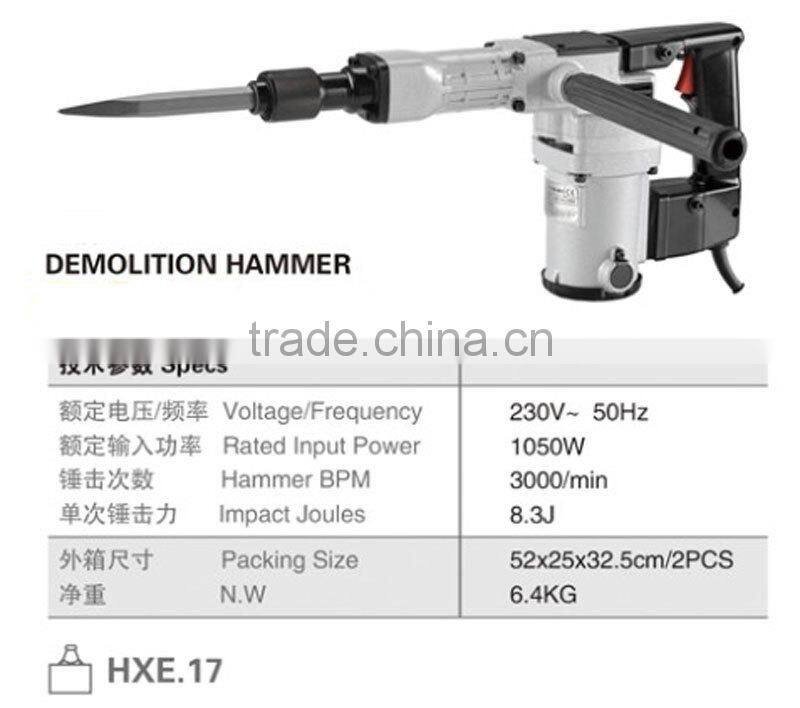 410mm 8.3J 1050W Power Portable Rock Demolition Jack Hammer Small Electric Hydraulic Concrete Breaker Hammer GW8284