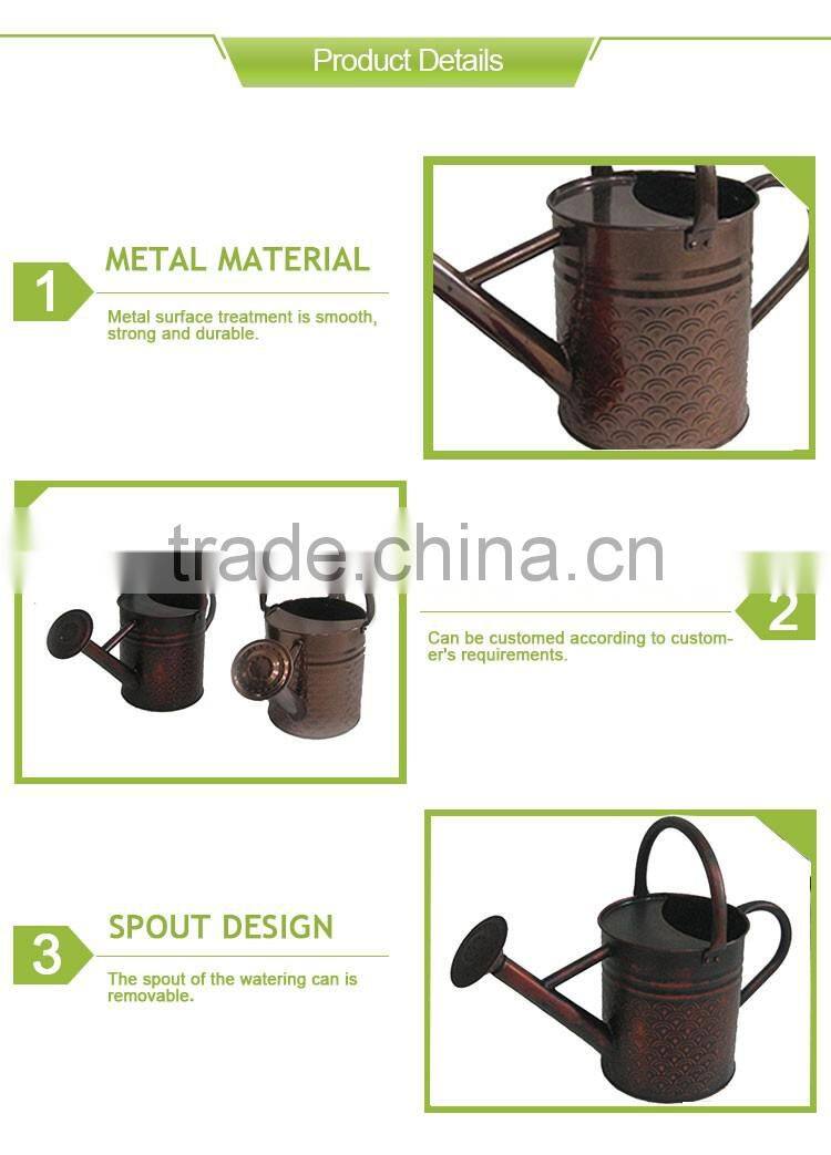 Brass decor of metal copper finish flower watering can