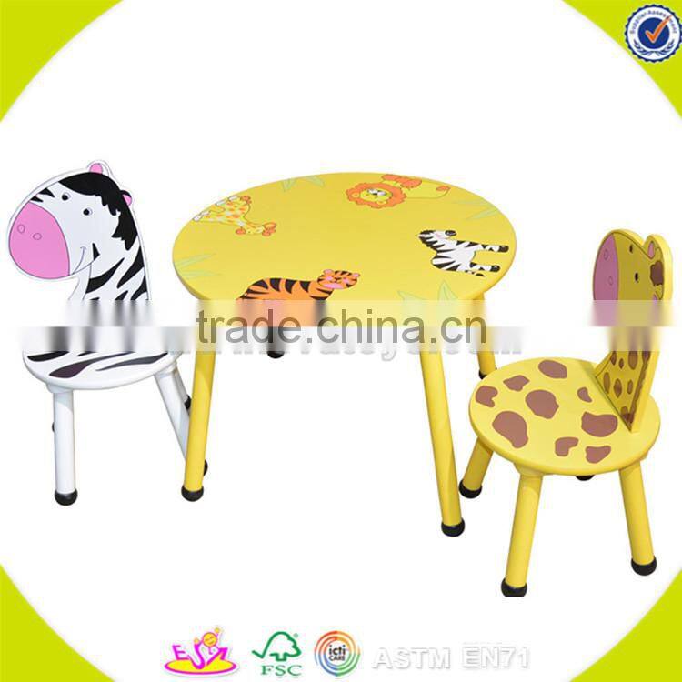 Wholesale colorful wooden animal shape table and chairs best selling kids table and chairs W08G089
