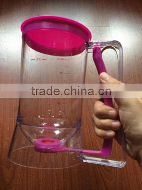 DIY cupcake batter dispenser with measuring label