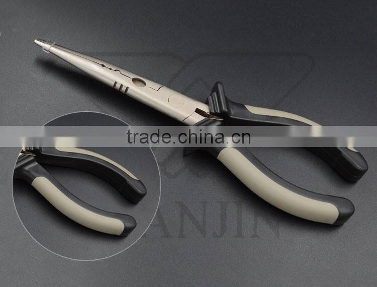 QJF-J36 Wholesale stainless steel fishing plier ,double color fishing plier with rubber handle