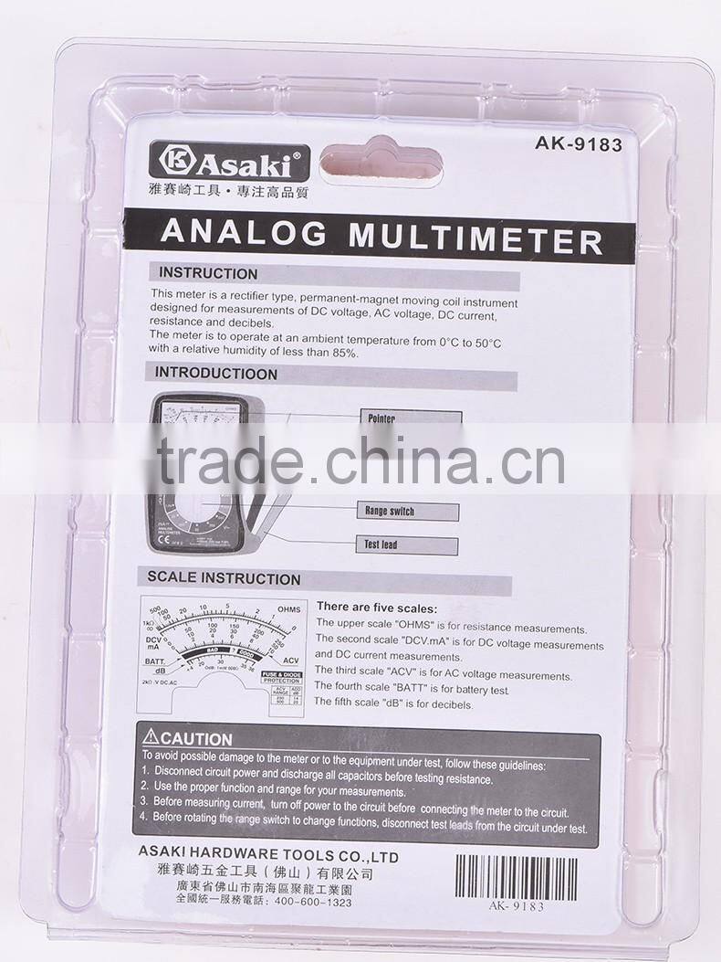 AK-9183 school home use pocket type analog multimeter