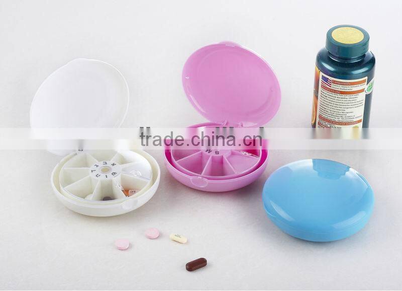 Healthy care Plastic 7 days Round pill box China Supplier