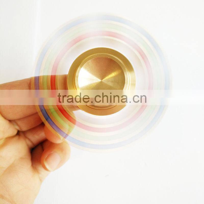 Hot sale Hexagonal Hand Spinner Brass fidget toy Metal EDC finger Spinner stress Luminous