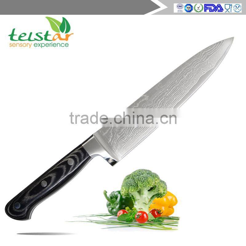 Japanese VG10 Damascus Knive 8" Chef Knife QING Brand 67 Layers Of Damascus Steel Kitchen Knives Cooking Tools Micarta Handle