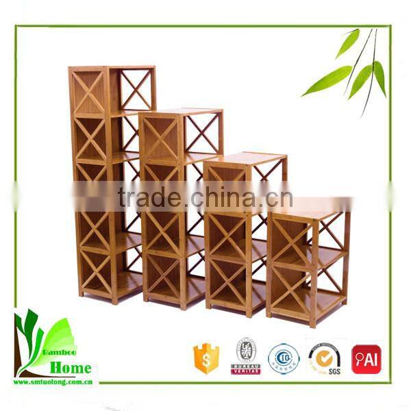 4 Tiers Easily move Bamboo kids book shelf,book shelf wooden