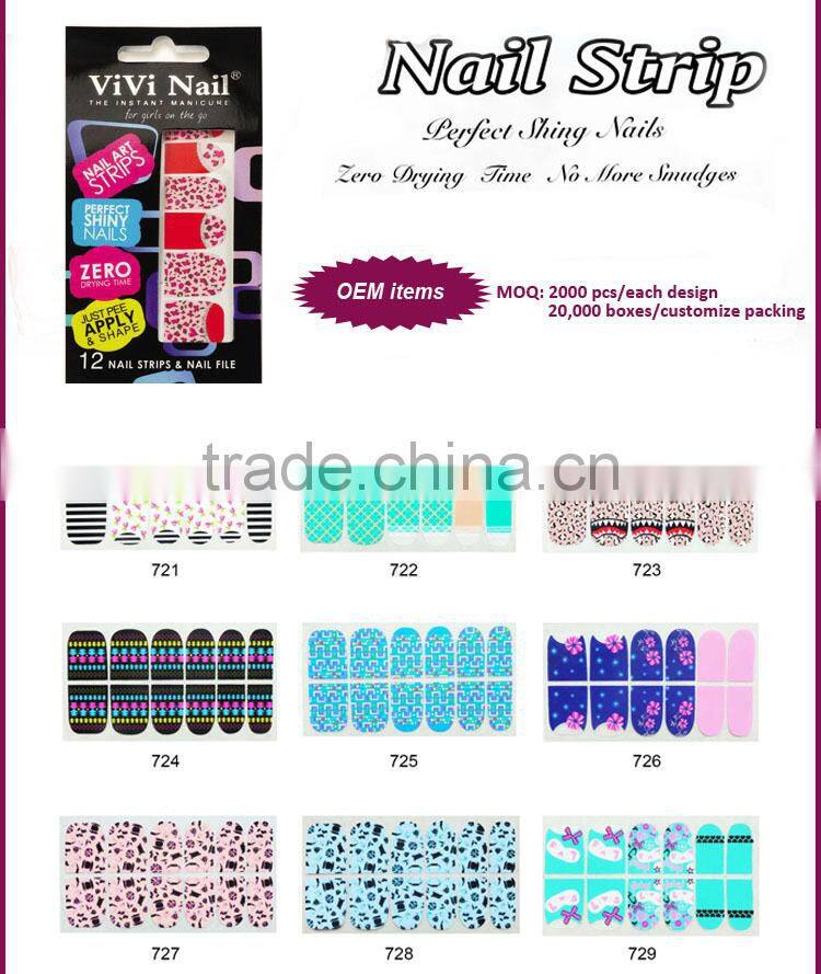 VIVI 12 pcs Retro Bohemia wind waterproof nail polish stickers