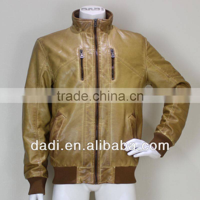 Cheap Motorcycle Man PU Leather Jacket
