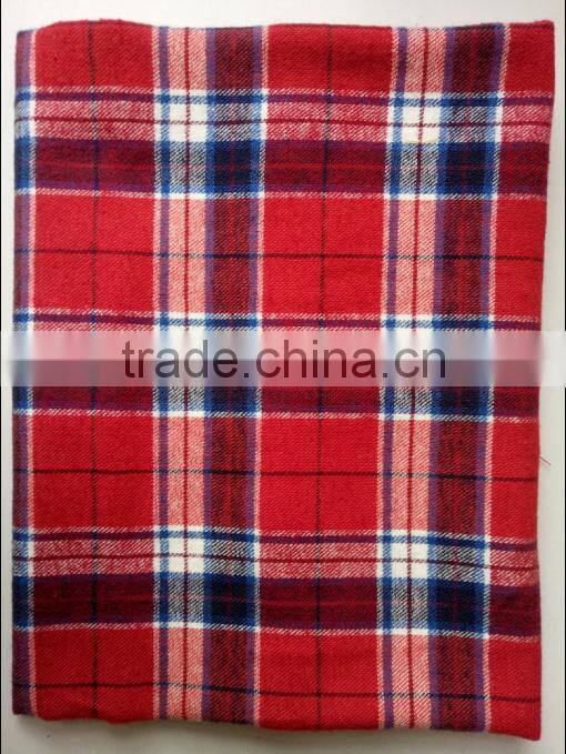 Yarn Dyed 100% Cotton Flannel/Brushed Twill Check/Plaid Fabric