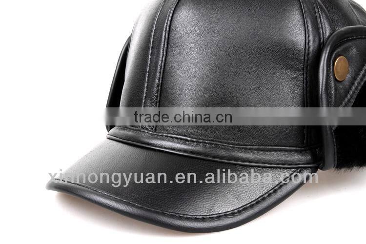 leather winter hats with earflaps