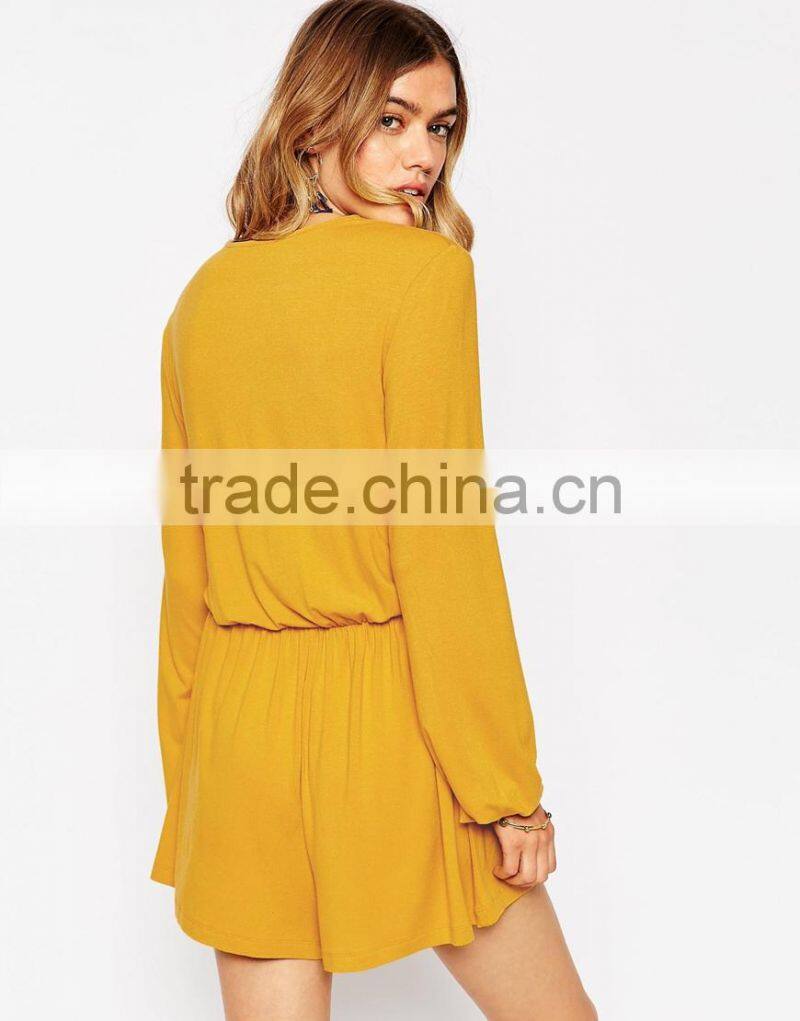 2015 China factory OEM ODM fashionable customized Romper with Lace up Front