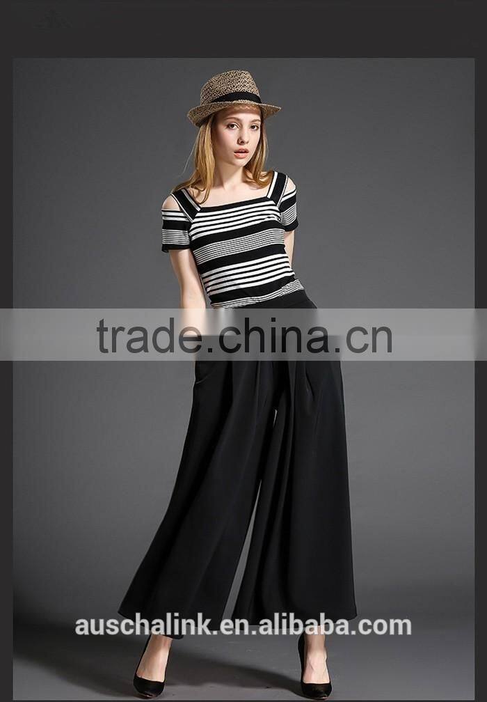 auschalink women elegant high waist loose dress pants customized