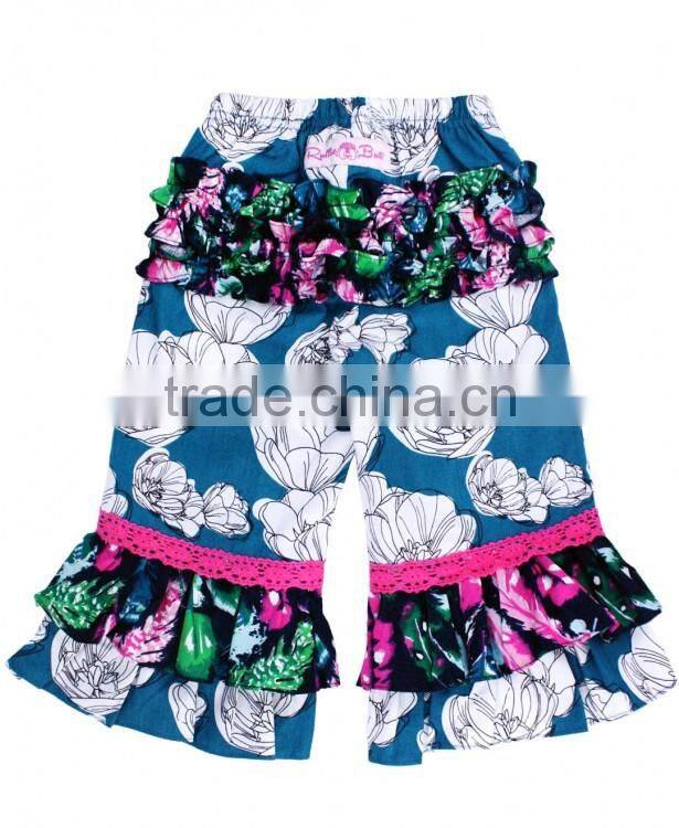 Baby clothes 2017 girls 12 year old kids clothing ruffle wholesale printing children baby fashion trousers