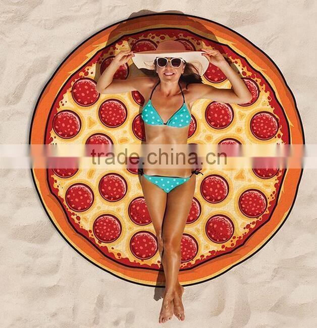 2017 New fashion 150cm microfiber customized printed roundies beach towel