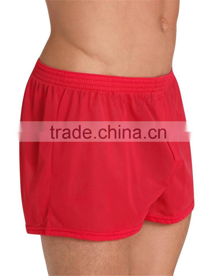 2015 fashionable wholesale plain red boxer shorts woven mens boxer shorts