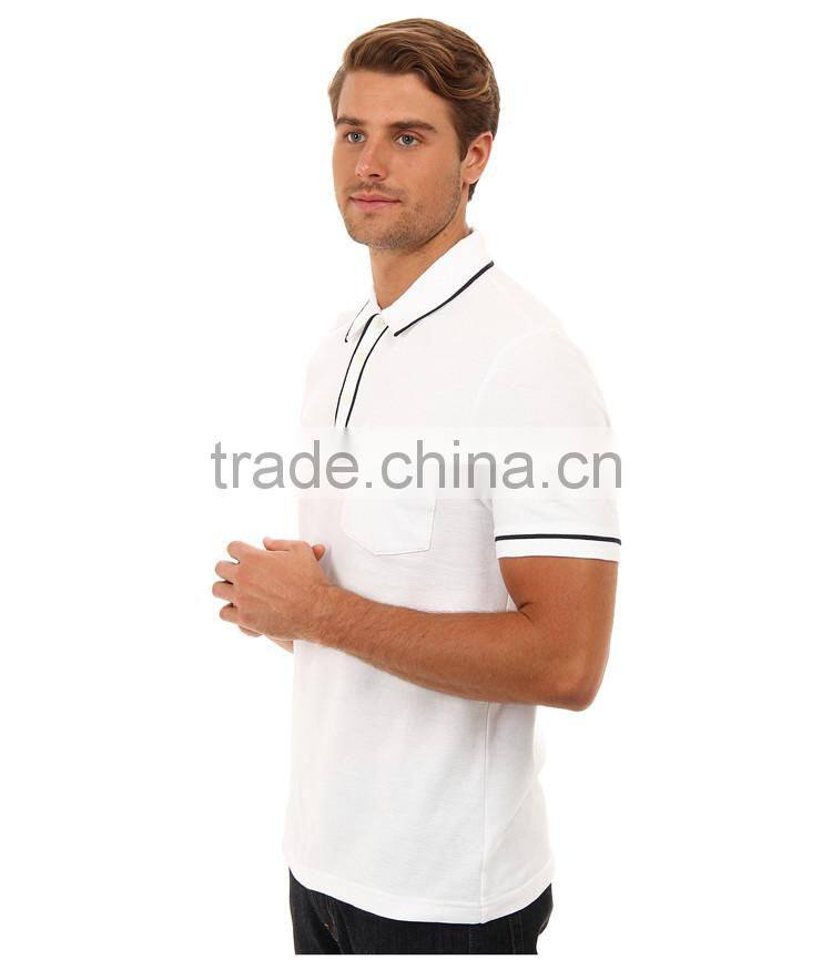 Fashion shorts mens cut sew polo shirts plain white