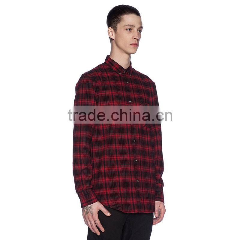 High quality mens casual shirt wrinkle free shirts of plaid fashion shirts for men