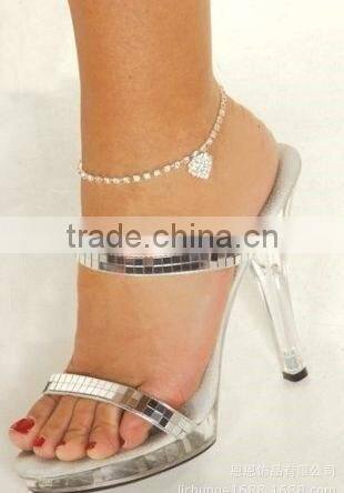 fashion strass crystal heart anklet bracelet bling bling crystal cupchain anklets bridemaids jewelry for wedding gifts