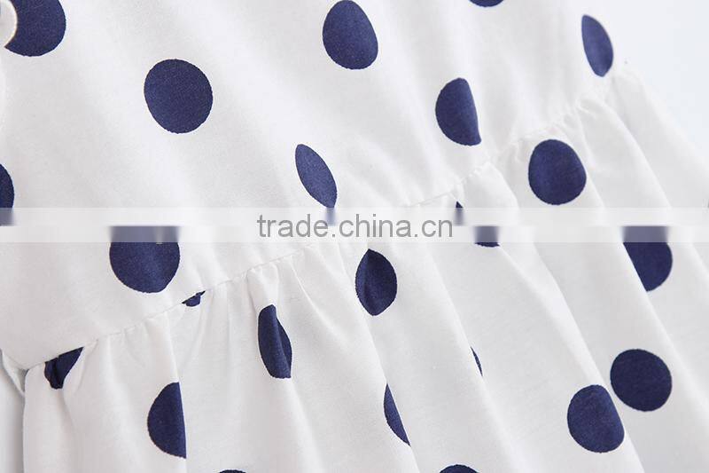 Children Boutique Summer Clothing Baby Girls White Big Polka Dot Ruffle Dress Party Wear
